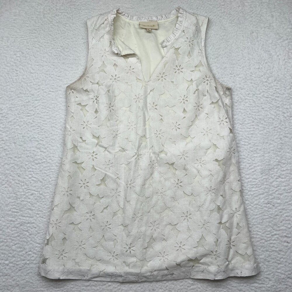 ModCloth | White Familiar Flourish Floral Lace Blouse Size Small